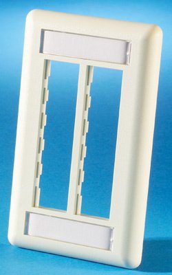 Legrand TracJack Faceplate, Six-Port (Single Gang), Plastic 40300545-99