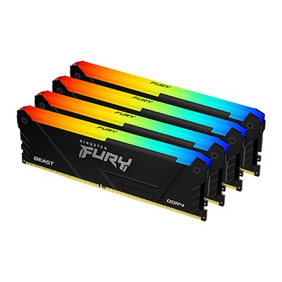 Kingston Technology FURY Beast 64GB 3600MT/s DDR4 CL18 DIMM (Kit of 4) RGB KF436C18BB2AK4/64