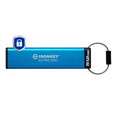 Kingston Technology IronKey 512GB USB-C Keypad 200C, FIPS 140-3 Lvl 3 AES-256 IKKP200C/512GB