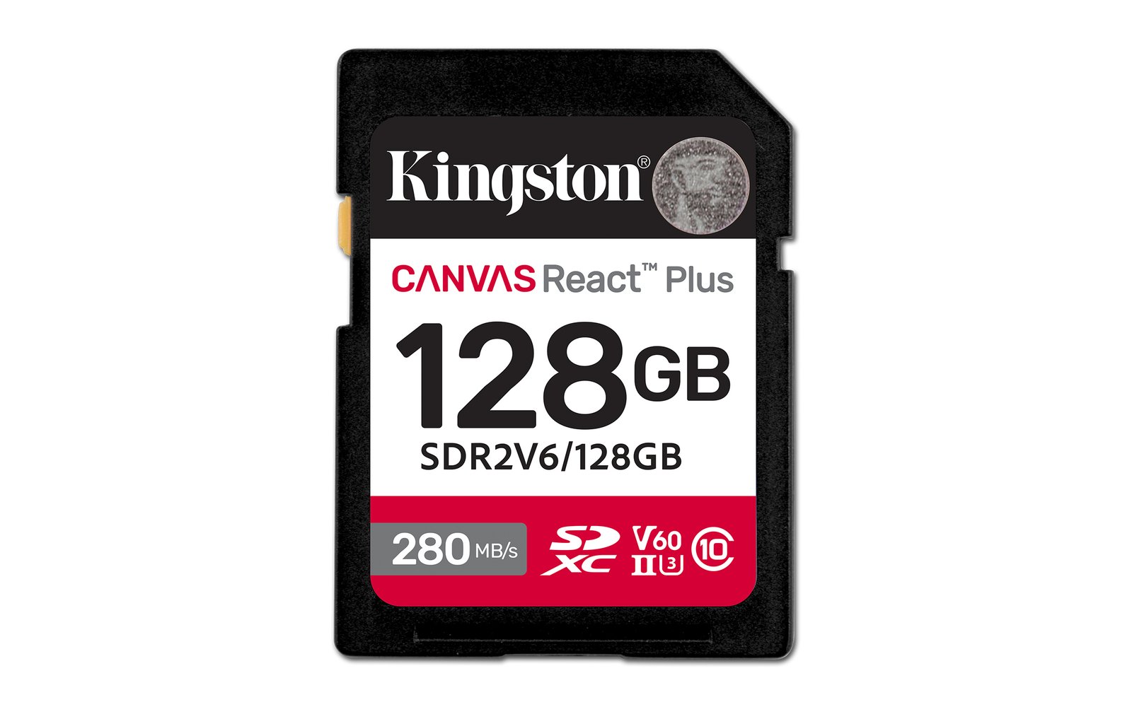 Kingston Technology 128GB Canvas React Plus SDXC UHS-II 280R/100W U3 V60 for Full HD/4K SDR2V6/128GB