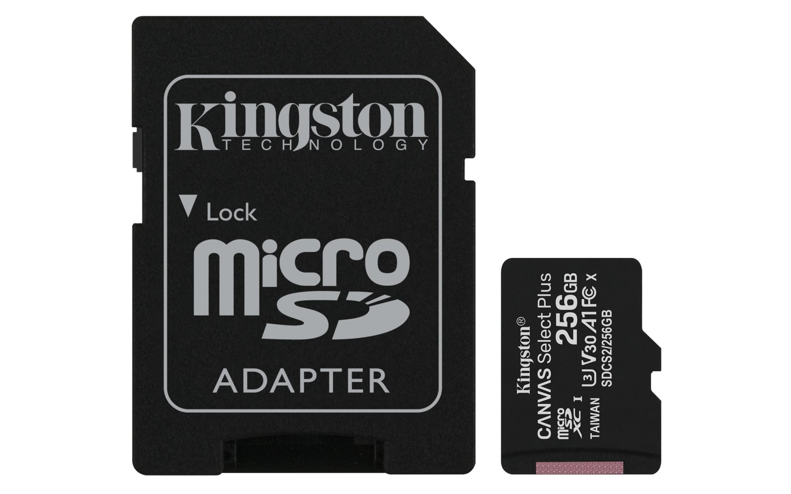 Kingston Technology Canvas Select 256GB micSDXC Plus 100R A1 C10 Card + ADP SDCS2/256GB