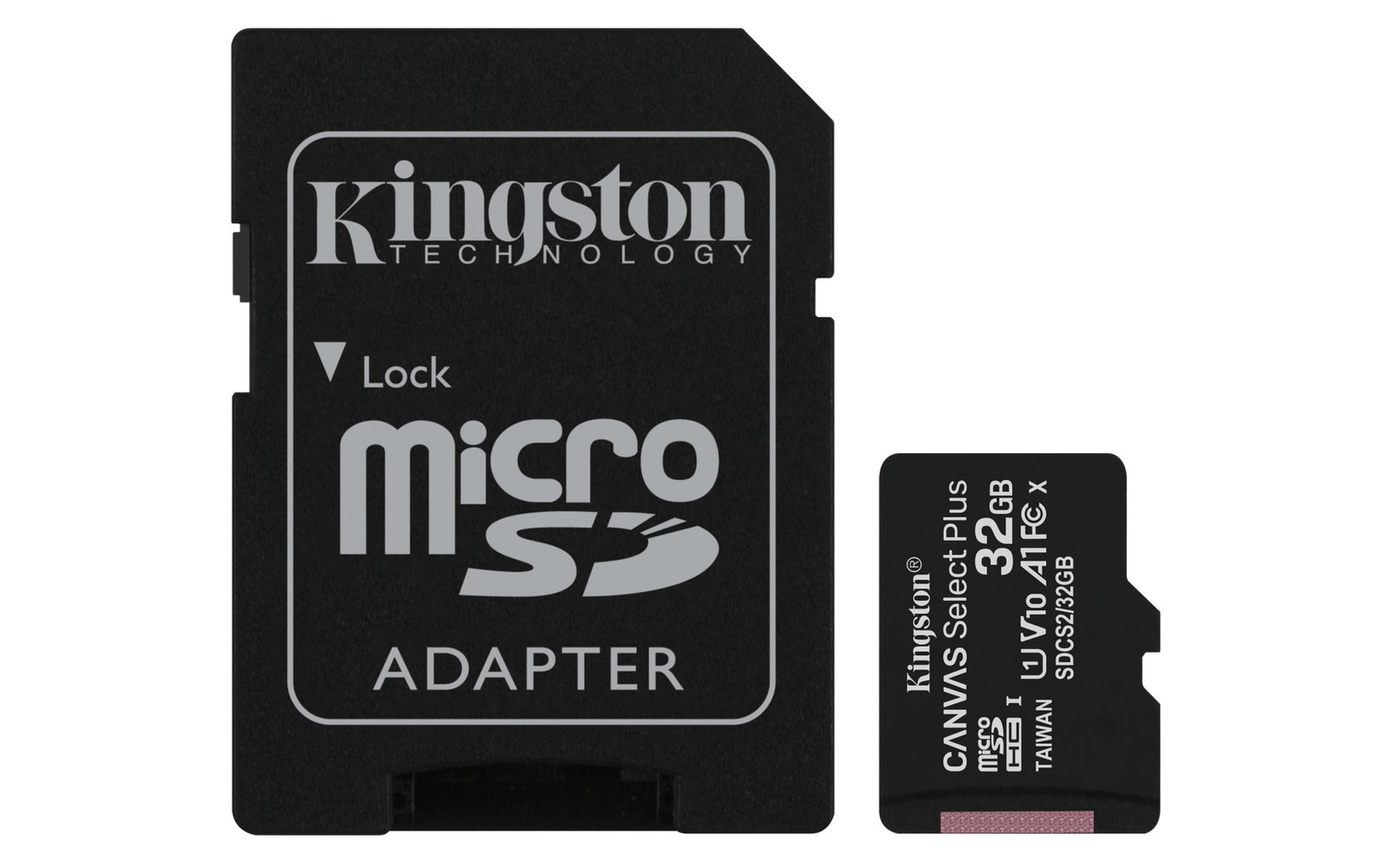 Kingston Technology 32GB micSDHC Canvas Select Plus 100R A1 C10 Two Pack + Single ADP SDCS2/32GB-2P1A