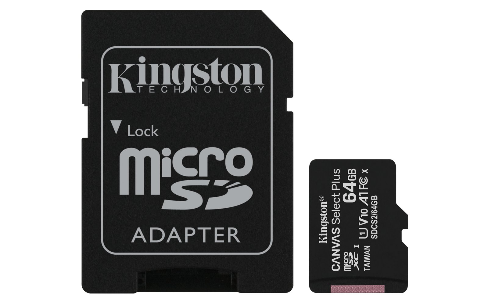 Kingston Technology Canvas Select 64GB micSDXC Plus 100R A1 C10 Card + ADP SDCS2/64GB
