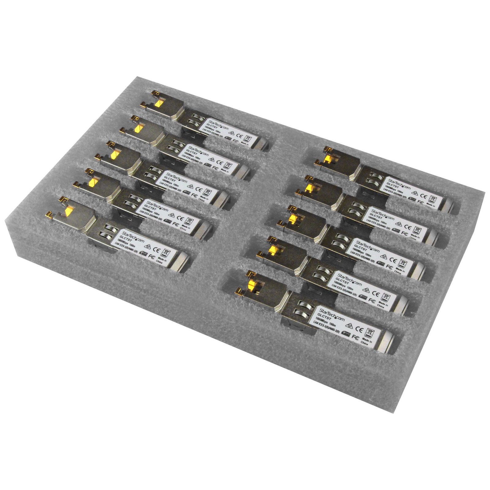 StarTech.com Cisco GLC-T Compatible SFP Module (10 Pack) - 1000BASE-T - to RJ45 Cat6/Cat5e - 1GE GLCT10PKST