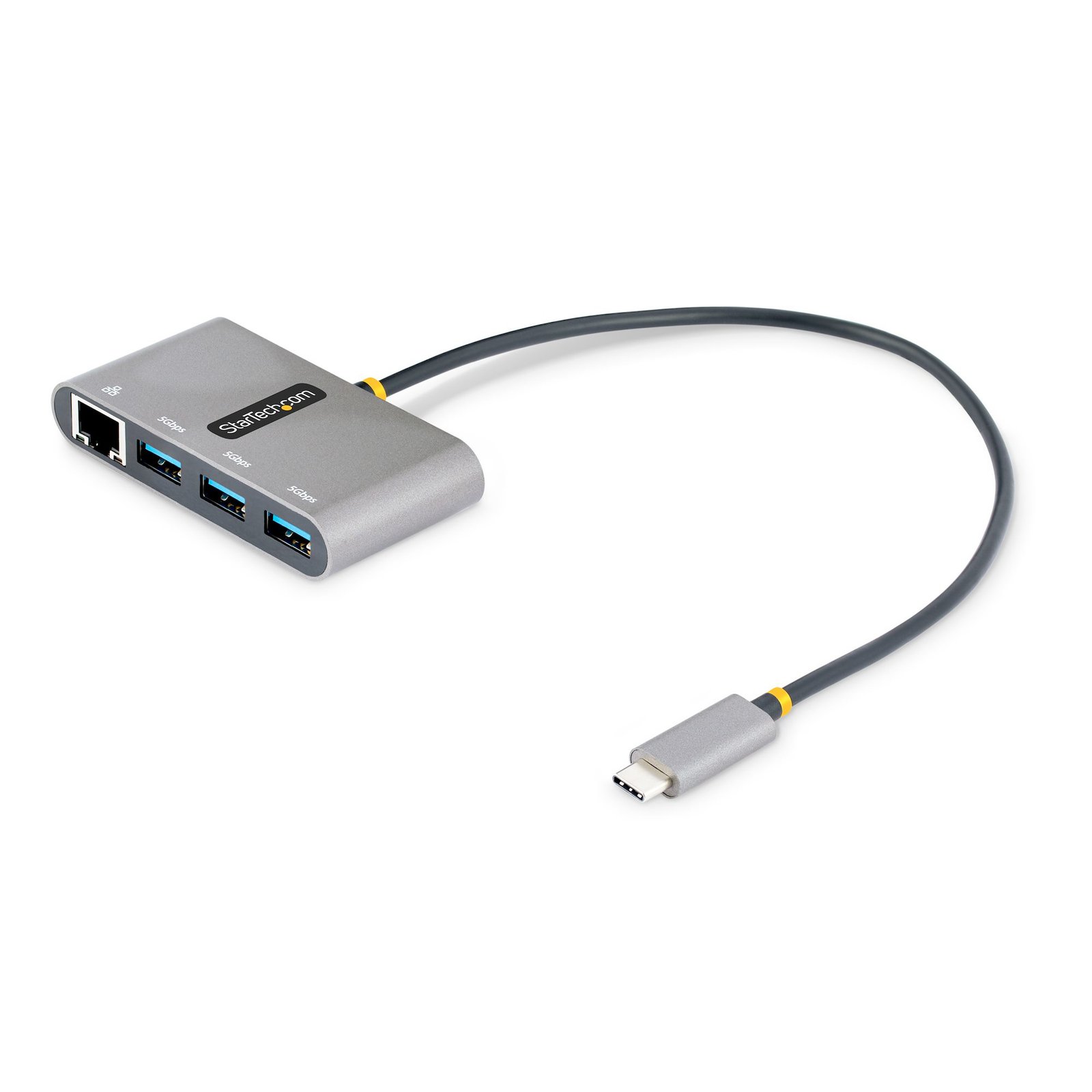 StarTech.com 3-Port USB-C Hub with Ethernet - 3x USB-A - Gigabit - USB 3.0 5Gbps - Bus-Powered - HB30C3A1GEA2