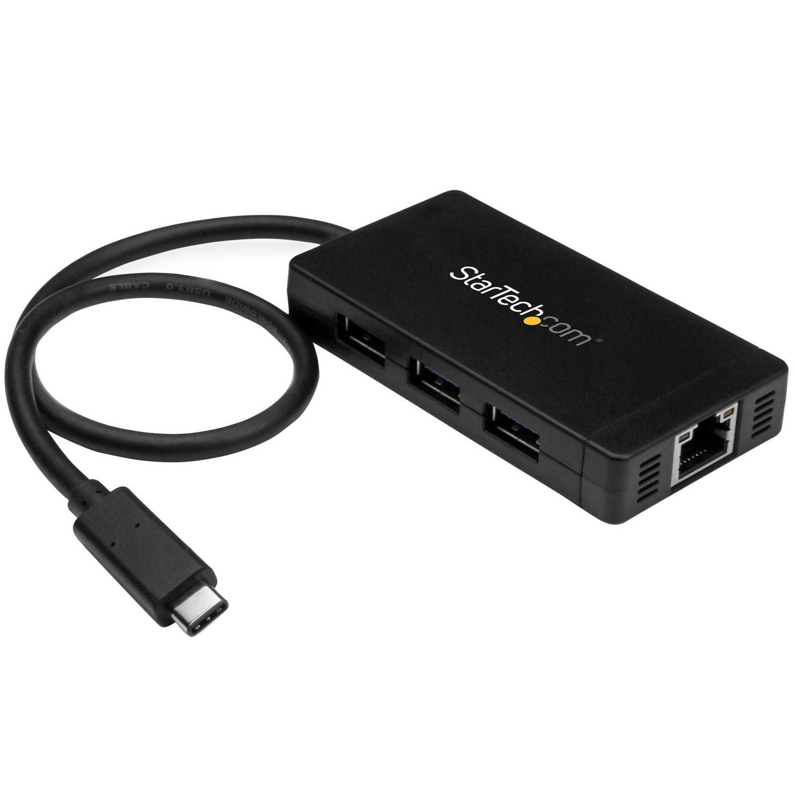 StarTech.com 3-Port USB-C Hub with Gigabit Ethernet - to 3x USB-A - USB 3.0 (5Gbps) - Includes HB30C3A1GE