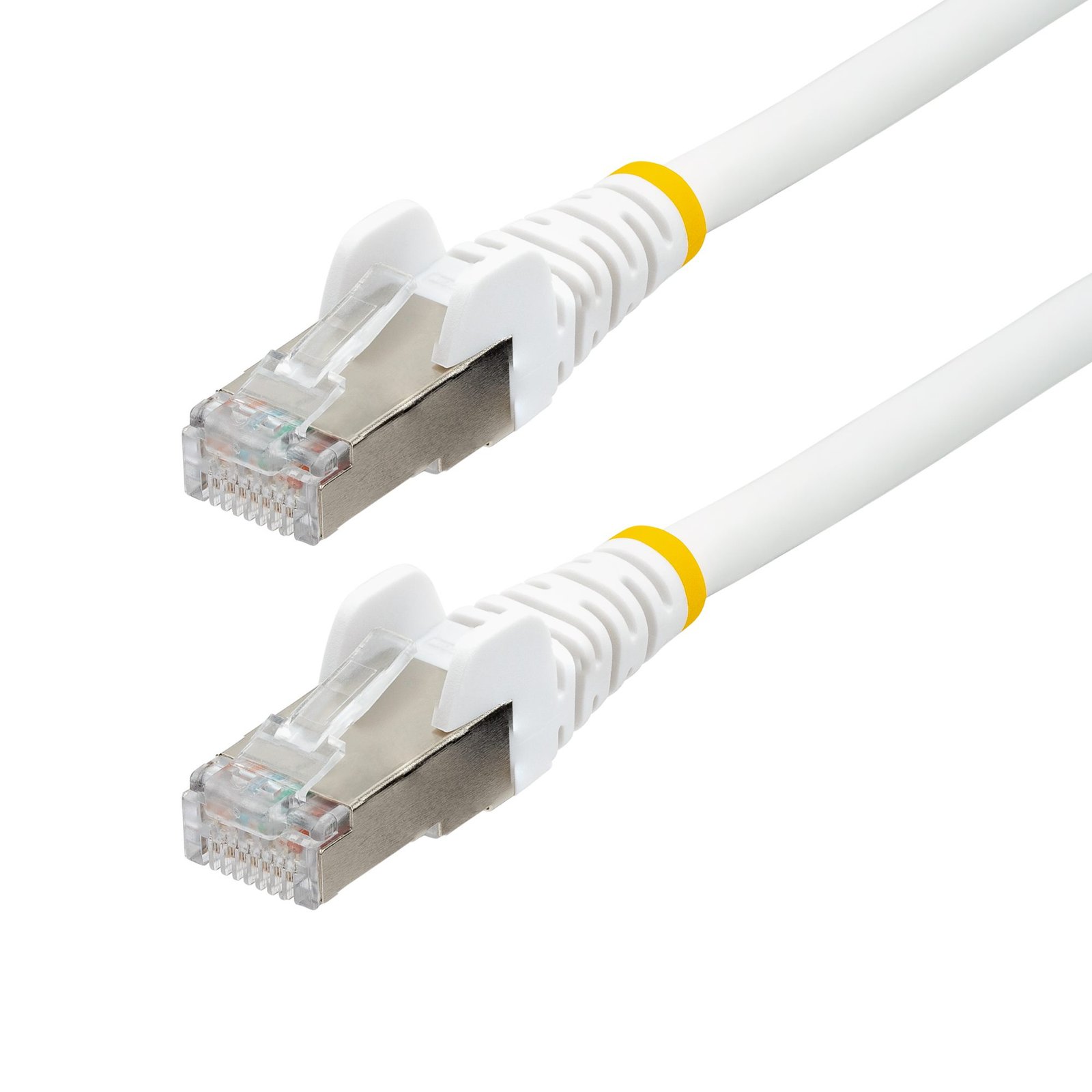 StarTech.com 50ft White CAT6a Ethernet Cable, Snagless RJ45, 10GbE, 100W PoE++, S/FTP, LSZH, 27AWG NLWH-50F-CAT6A-PATCH