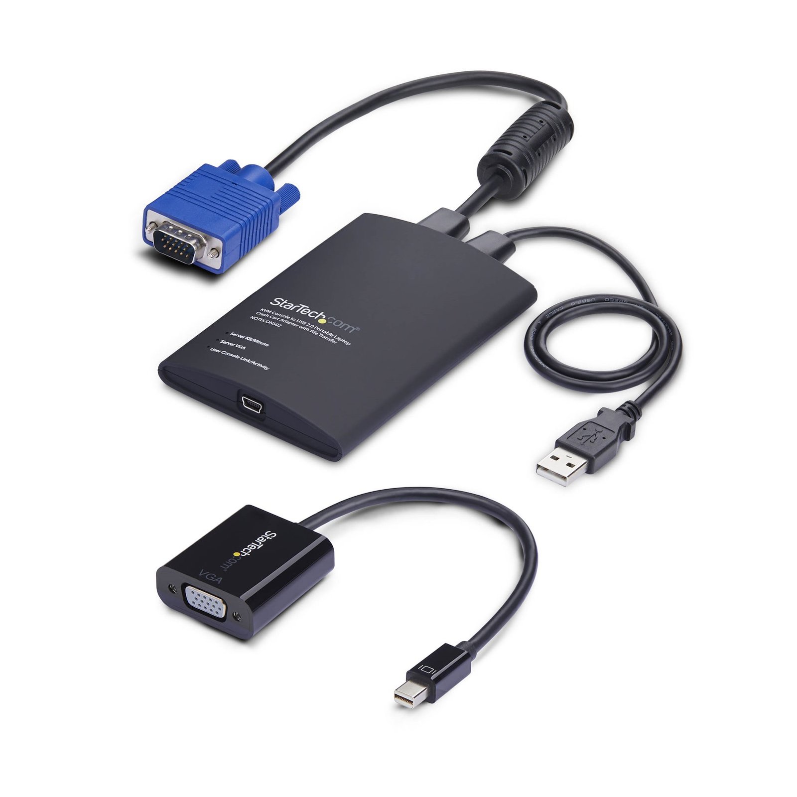 StarTech.com Portable Laptop Crash Cart Adapter, USB/VGA/Mini DisplayPort KVM Console, File NOTECONS02-VGA-MDP