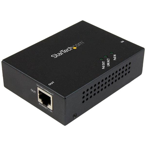 StarTech.com 1-Port Gigabit PoE+ Extender - 802.3at and 802.3af - 100 m (330 ft) - TAA POEEXT1GAT