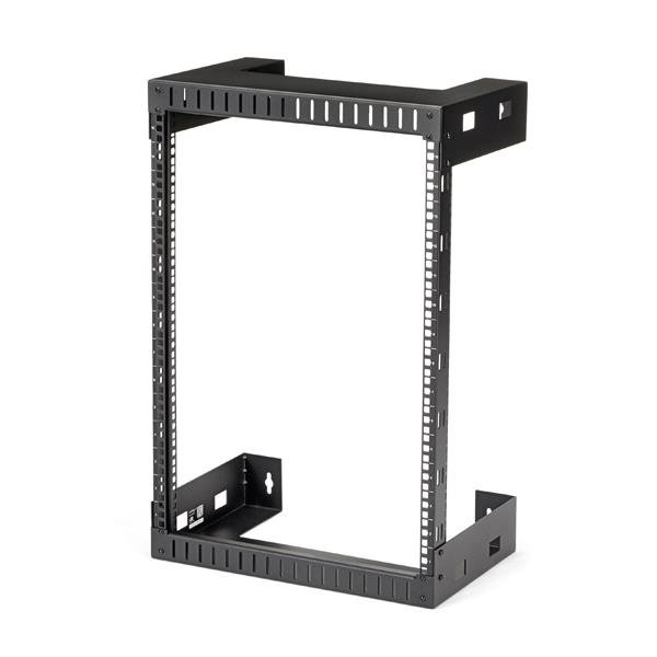 StarTech.com 2-Post 15U Heavy-Duty Wall-Mount Network Rack, 19" Open Frame Server 12" Deep, Wall RK15WALLO