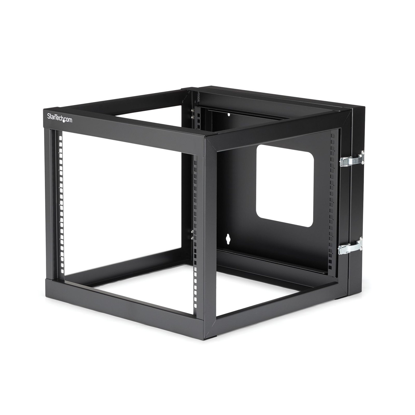 StarTech.com 4-Post 8U Hinged Wall-Mount Network Rack, 19" Open Frame Server with 19.8in Mounting RK819WALLOH