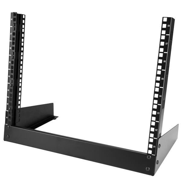 StarTech.com 2-Post 8U Desktop Server Rack, Small Open Frame 19in Computer Compact Network for AV / RK8OD