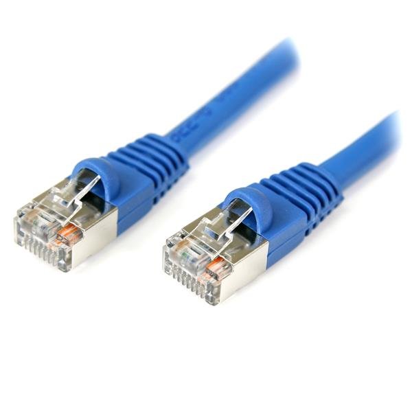 StarTech.com 3 ft Cat5e Blue Snagless Shielded RJ45 STP Cat 5e Patch Cable - 3ft Cord S45PATCH3BL
