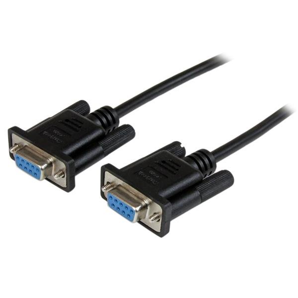 StarTech.com 1m Black DB9 RS232 Serial Null Modem Cable F/F SCNM9FF1MBK
