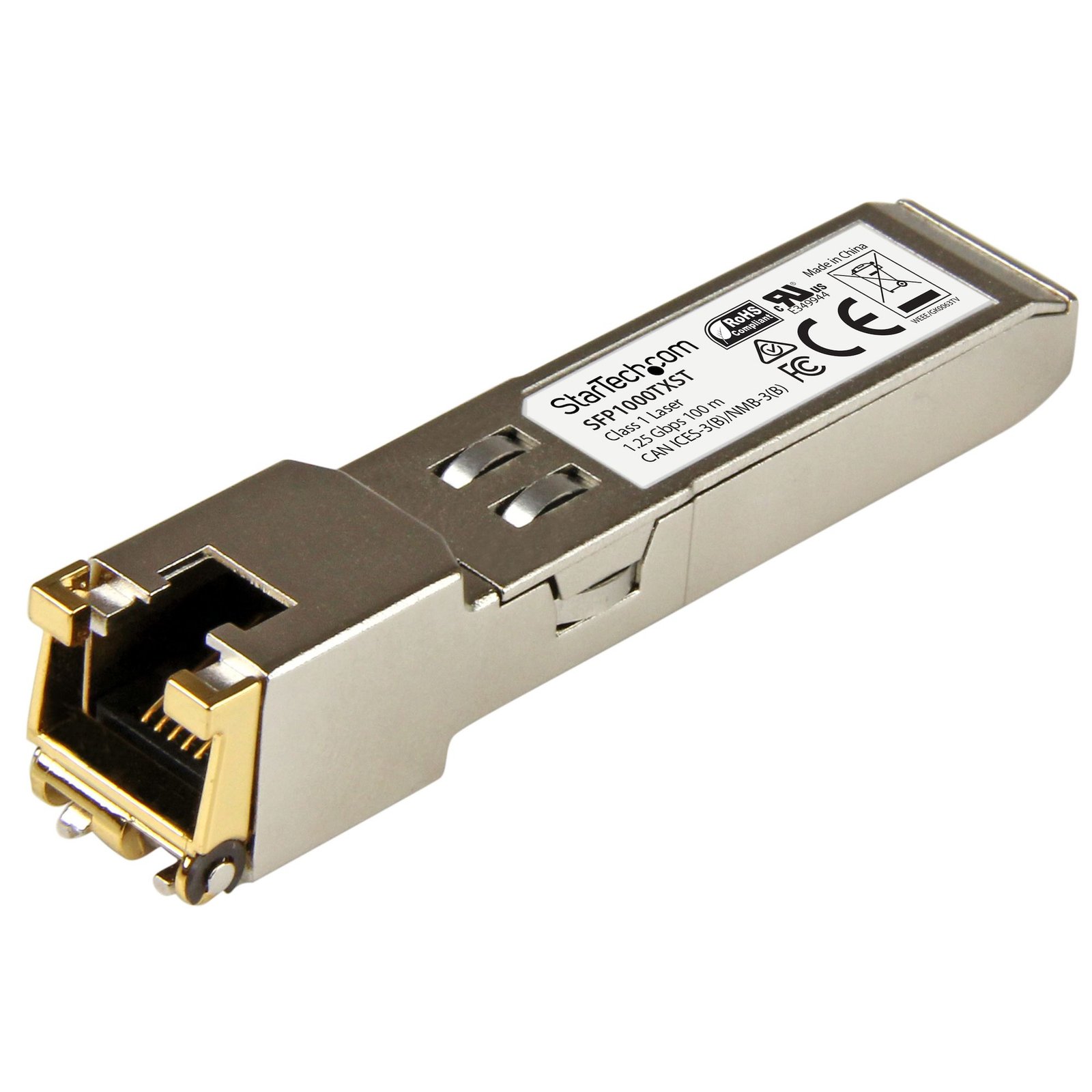 StarTech.com MSA Uncoded SFP Module - 1000BASE-TX - to RJ45 Cat6/Cat5e - 1GE Gigabit Ethernet - SFP1000TXST