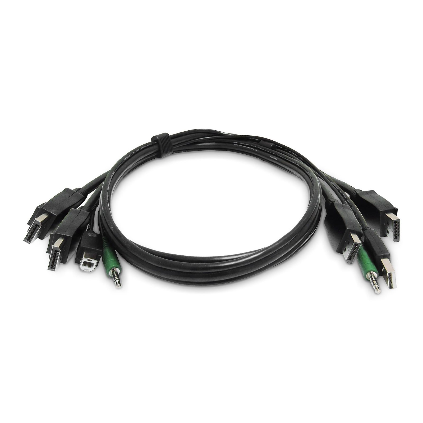 StarTech.com 6ft (1.8m) Dual-DisplayPort KVM Cable, USB 2.0, 3.5mm Audio, Universally Compatible SK2DPMMKVM06-TAA