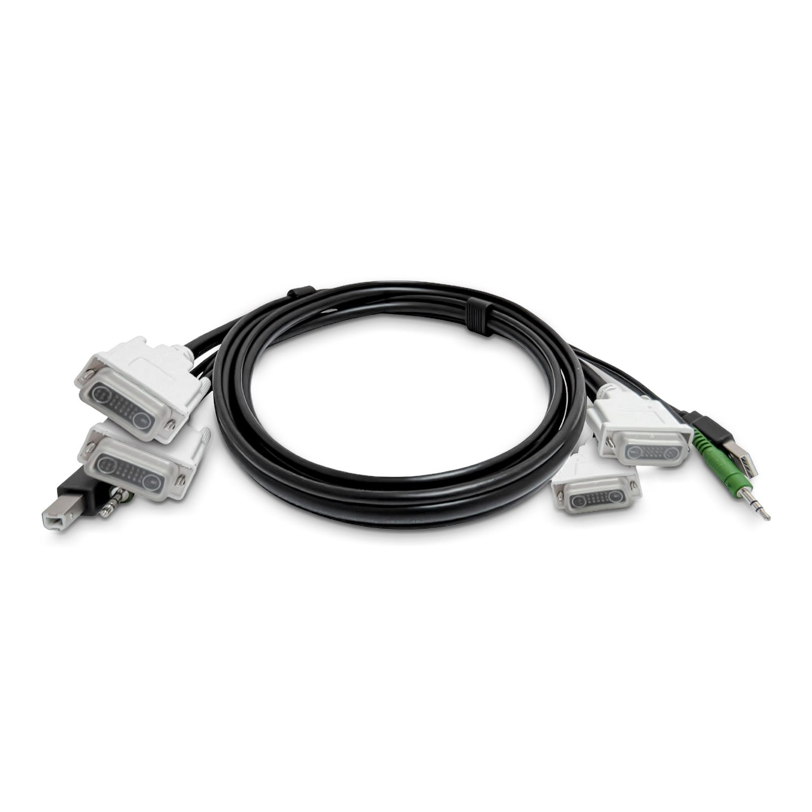StarTech.com 6ft (1.8m) Dual-DVI KVM Cable, USB 2.0, 3.5mm Audio, Universally Compatible Combo for SK2DVMMKVM06-TAA