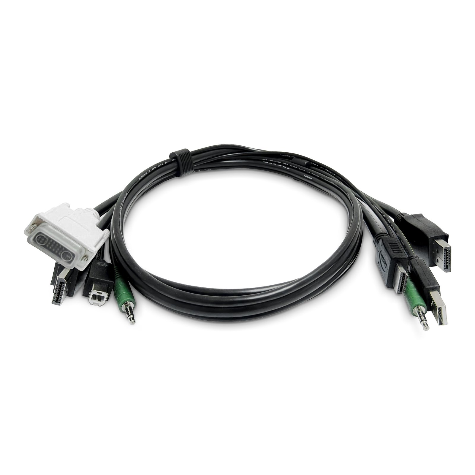 StarTech.com 6ft (1.8m) Dual-Display KVM Cable, HDMI and DisplayPort to DVI DP, USB 2.0, 3.5mm, SKDVI2HDDP06MMKVM06T