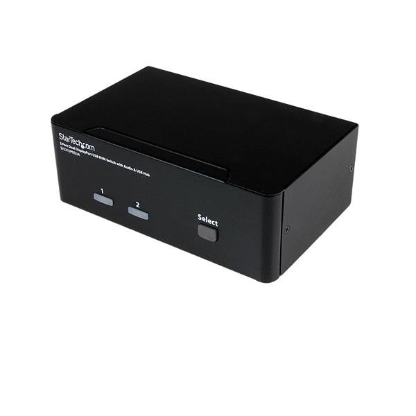 StarTech.com 2 Port Dual DisplayPort USB KVM Switch with Audio & 2.0 Hub - TAA SV231DPDDUA