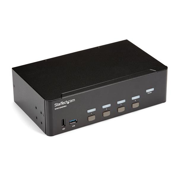 StarTech.com 4 Port HDMI KVM Switch - 4K 30Hz - Dual Display - TAA SV431DHD4KU
