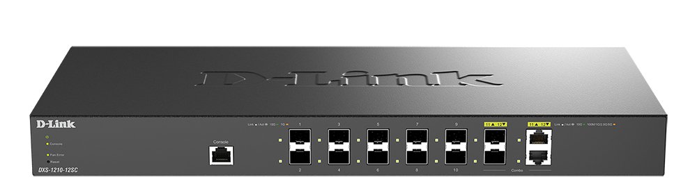 D-Link 10-port 10G SFP+ and 2-port 10GBASE-T/SFP+ Multi-Gigabit Smart Managed Switch DXS-1210-12SC