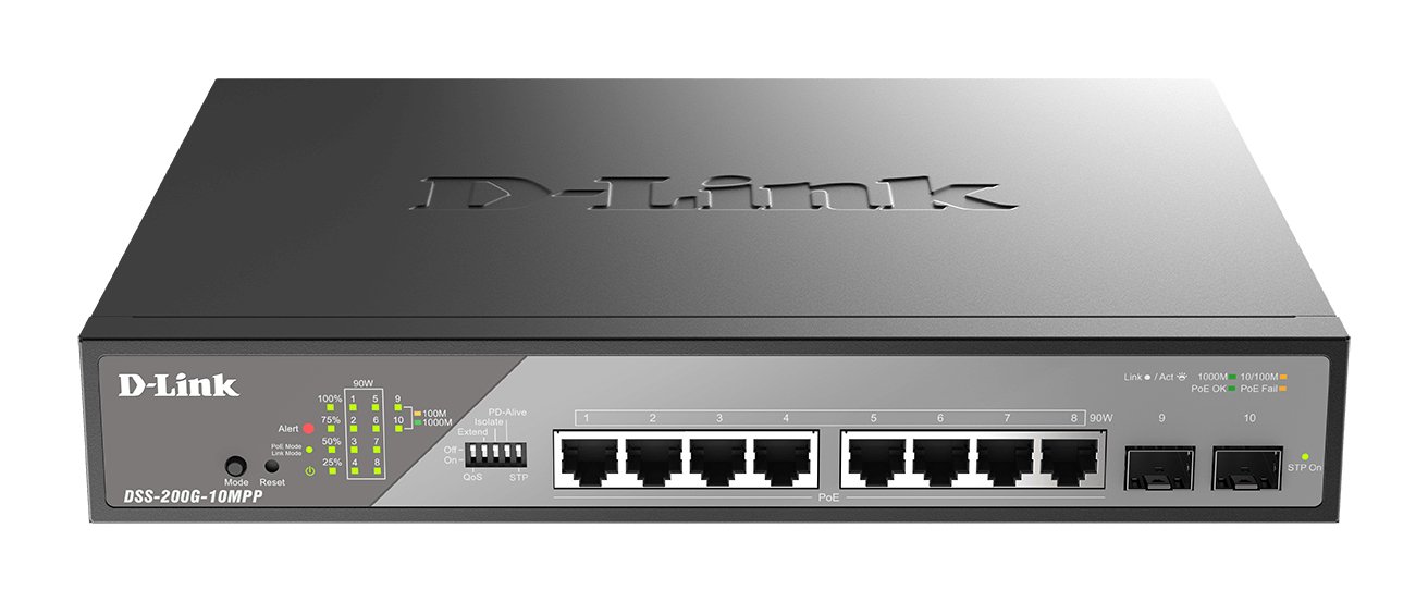 D-Link DSS-200G-10MPP network switch Managed L2 Gigabit Ethernet (10/100/1000) Power over (PoE) 1U