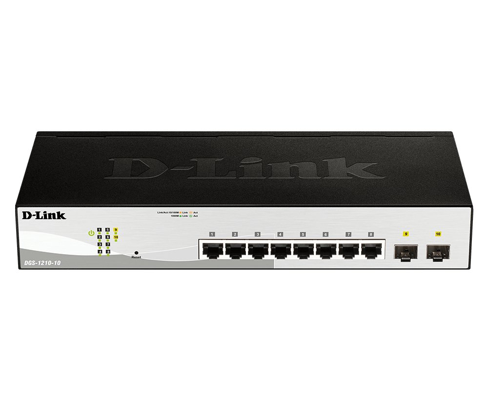 D-Link 10-Port Gigabit Smart Managed Switch with 2 SFP ports DGS121010