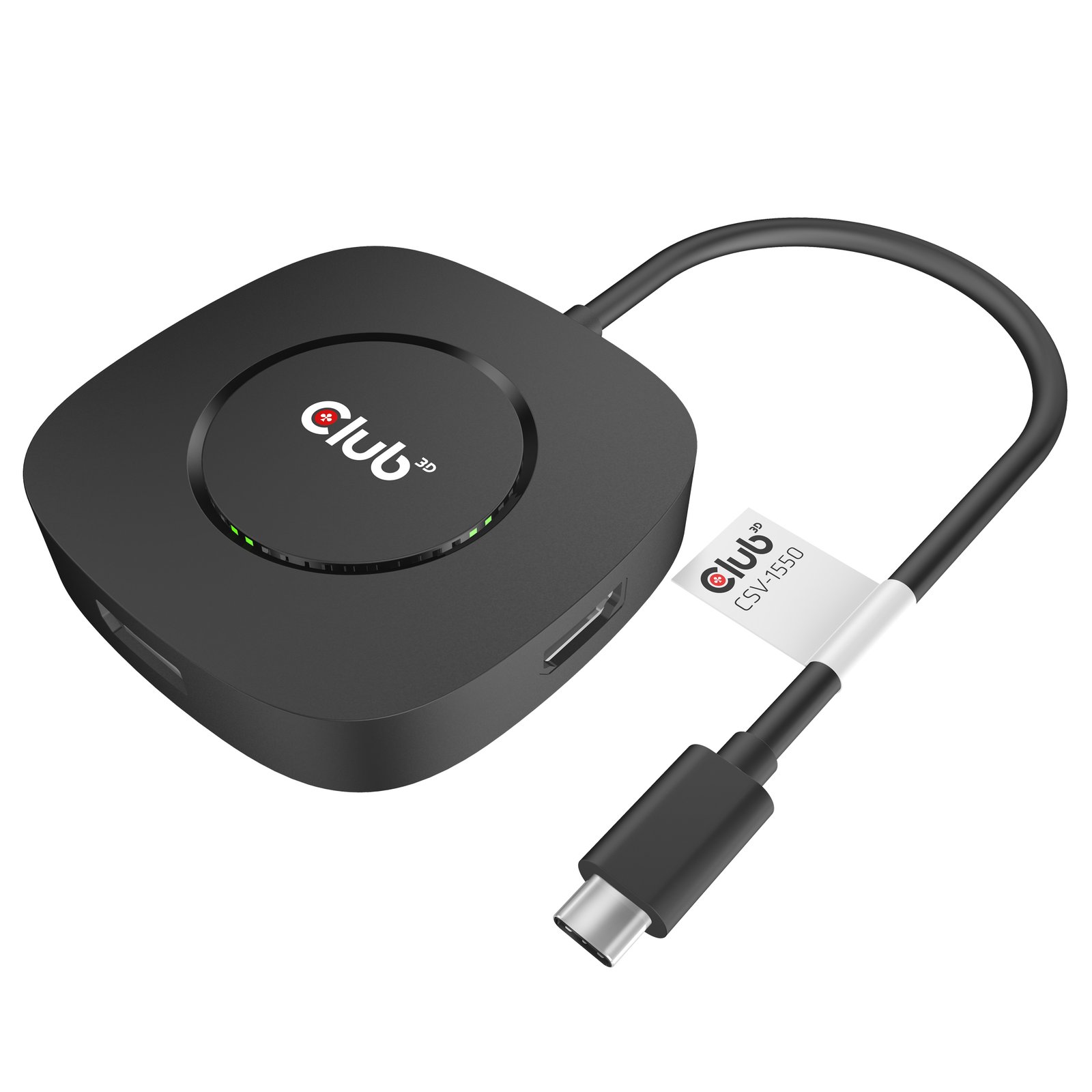 Club 3D CLUB3D USB Type C 3.2 Gen 1 Multi Stream Transport (MST)Hub DisplayPort1.4 Triple Monitor CSV-1550