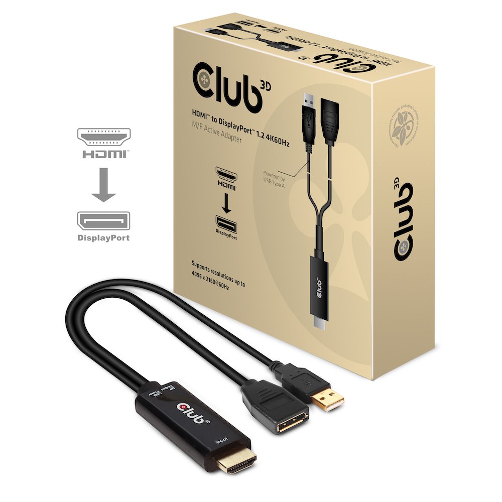 Club 3D CLUB3D CAC-1331 video cable adapter 0.25 m HDMI DisplayPort Black