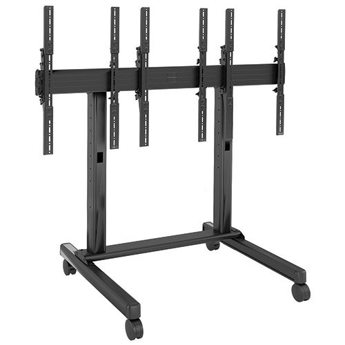 Chief Fusion® 3 x 1 Portrait Micro-Adjustable Large Freestanding Video Wall Cart LVM3X1UP
