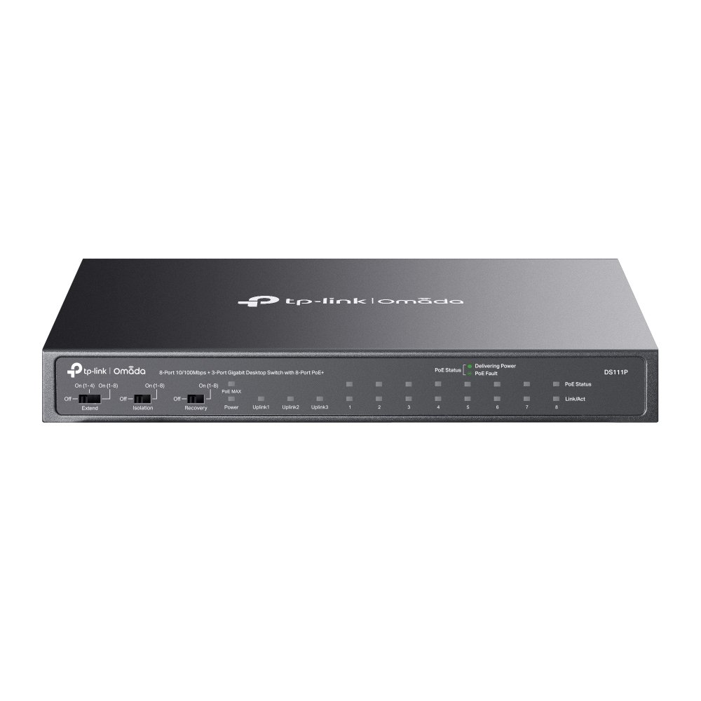 TP-Link Omada DS111P network switch Unmanaged Fast Ethernet (10/100) Power over (PoE) Black