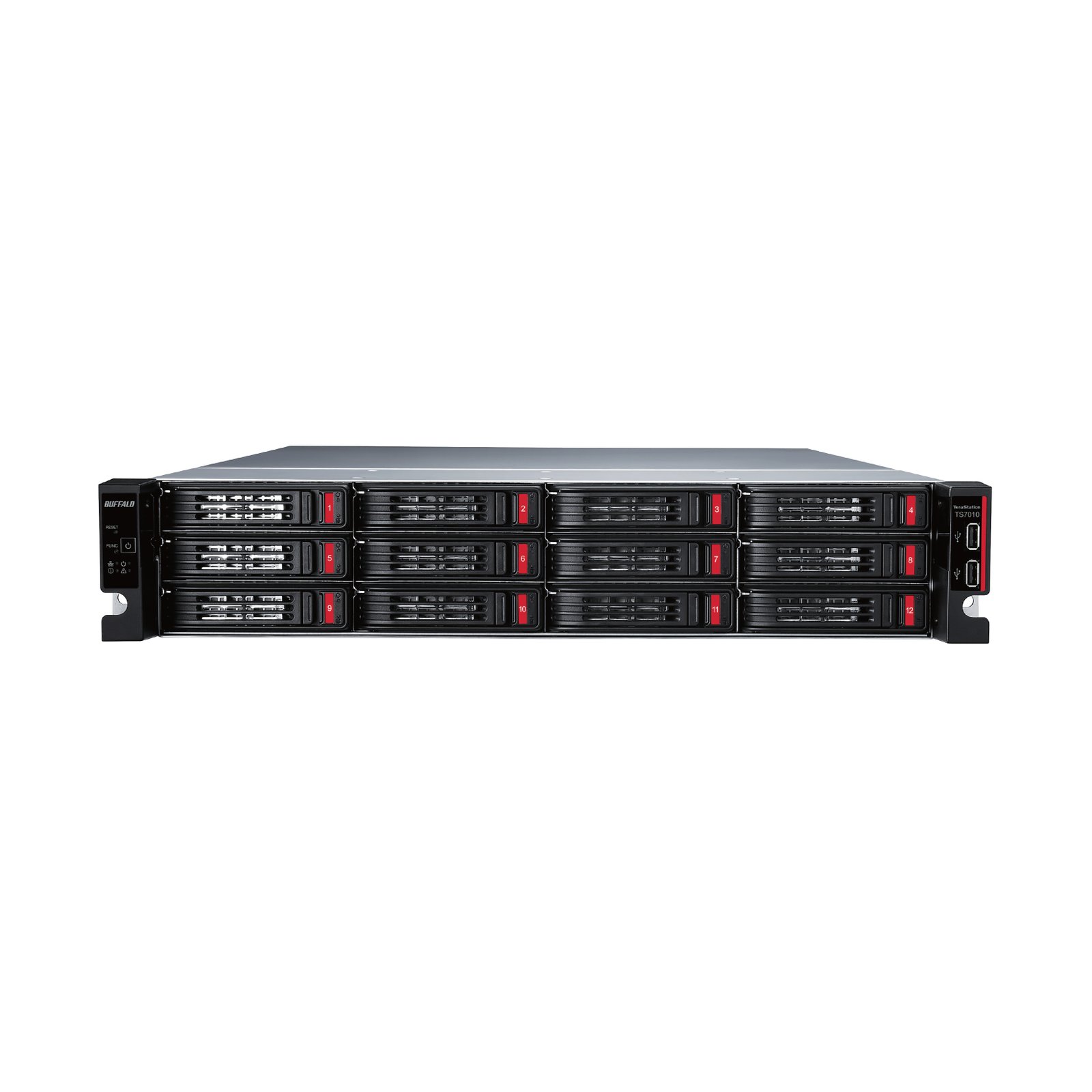 Buffalo TeraStation TS71210 NAS Rack (2U) Intel® Xeon® 16 GB DDR4 96 TB HDD Black, Grey TS71210RH9612