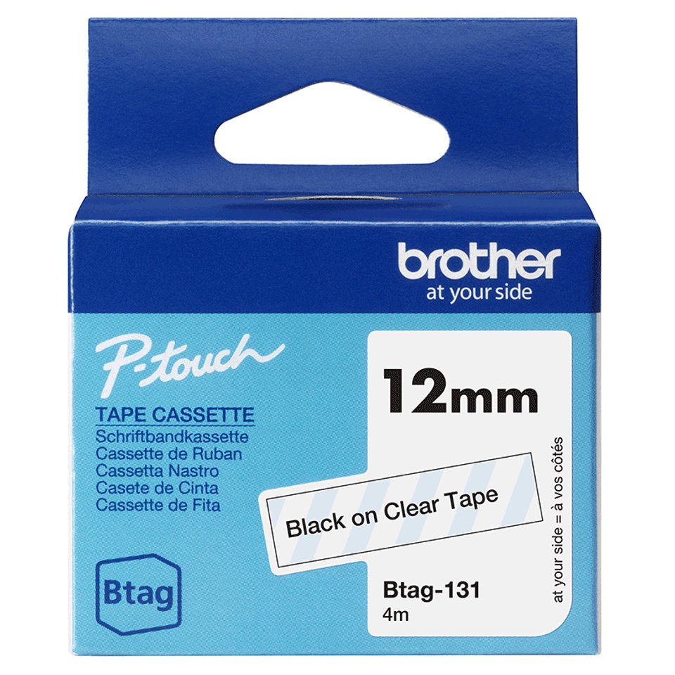 Brother BTAG-131 label-making tape Black on transparent BTAG131