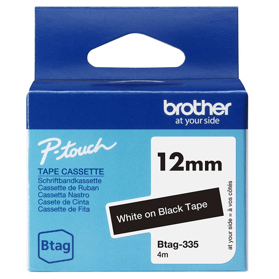 Brother BTAG-335 label-making tape White on black BTAG335