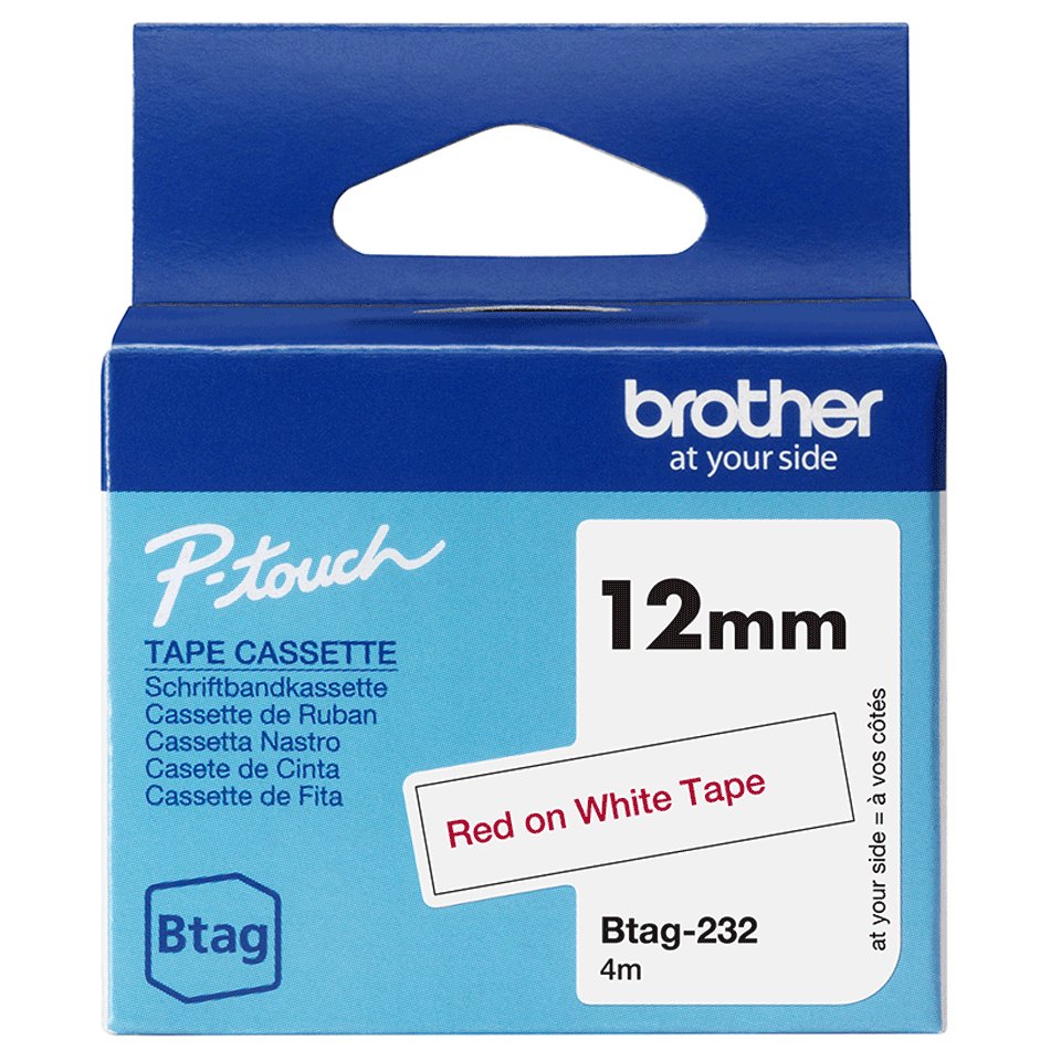Brother BTAG-232 label-making tape Red on white BTAG232