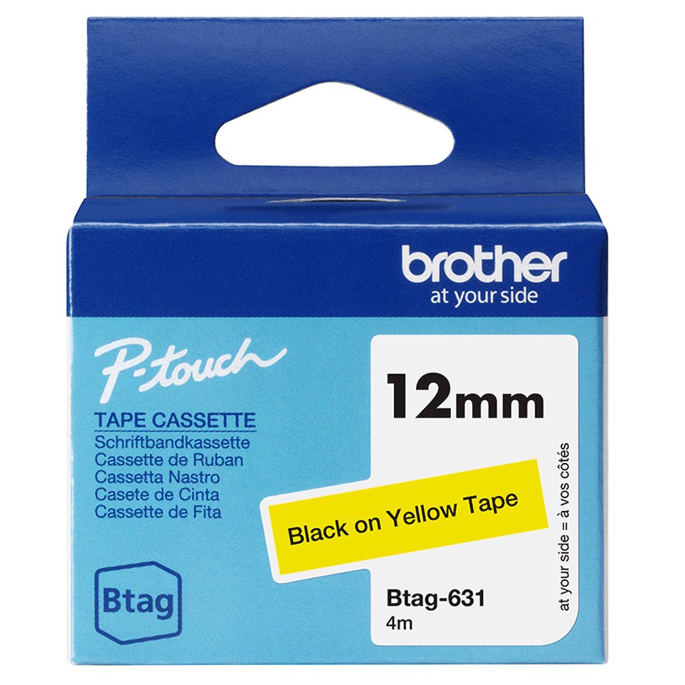Brother BTAG-631 label-making tape Black on yellow BTAG631