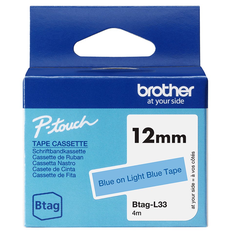 Brother BTAG-L33 label-making tape Blue on light BTAGL33