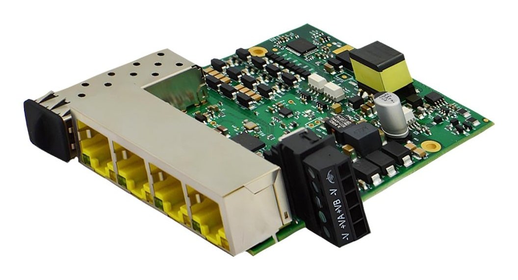 Brainboxes Embedded Industrial SFP 4xPort PoE+ Gigabit Ethernet Switch SW-195