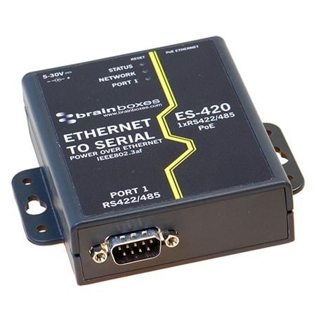 Brainboxes ES-420 1 Port RS422/485 PoE Ethernet to Serial Adapter