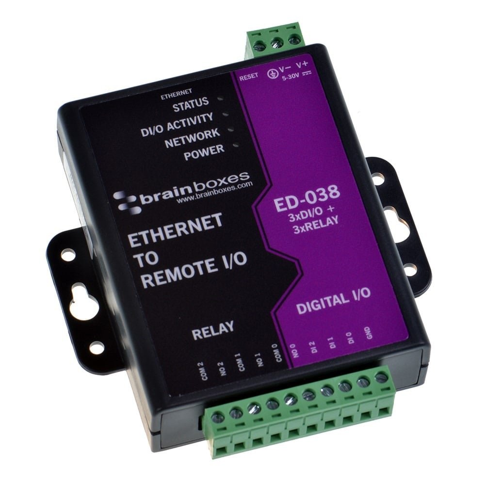 Brainboxes ED-038 Ethernet to 3 Relay + Digital In