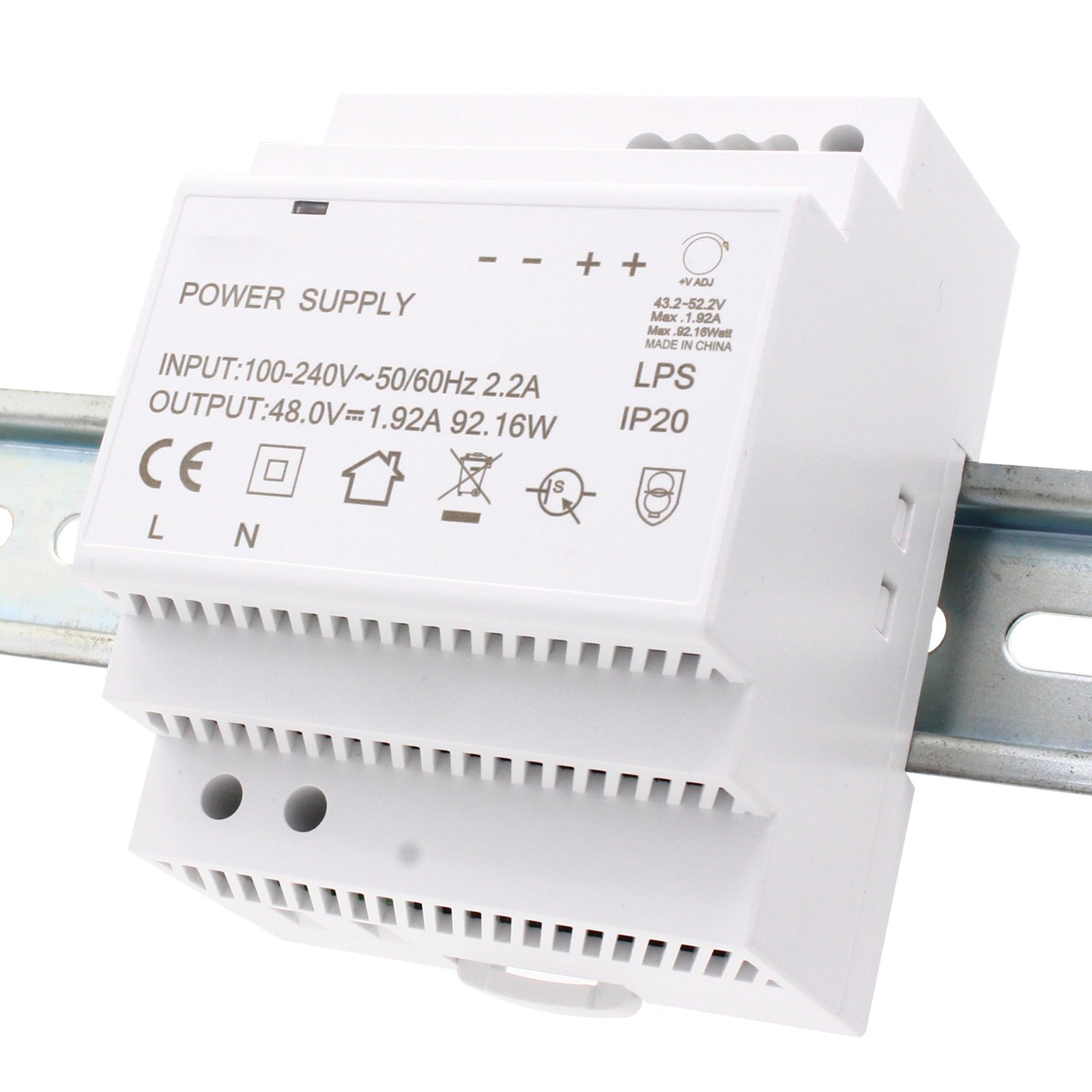 Brainboxes DIN Rail Power Supply 48VDC 96W PW-301