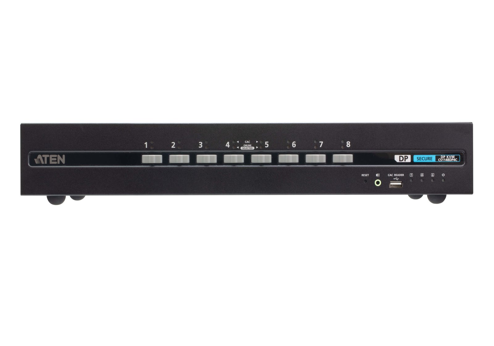 ATEN 8-Port USB DisplayPort Dual Display Secure KVM Switch with CAC (PSD PP v4.0 Compliant) CS1148DP4C