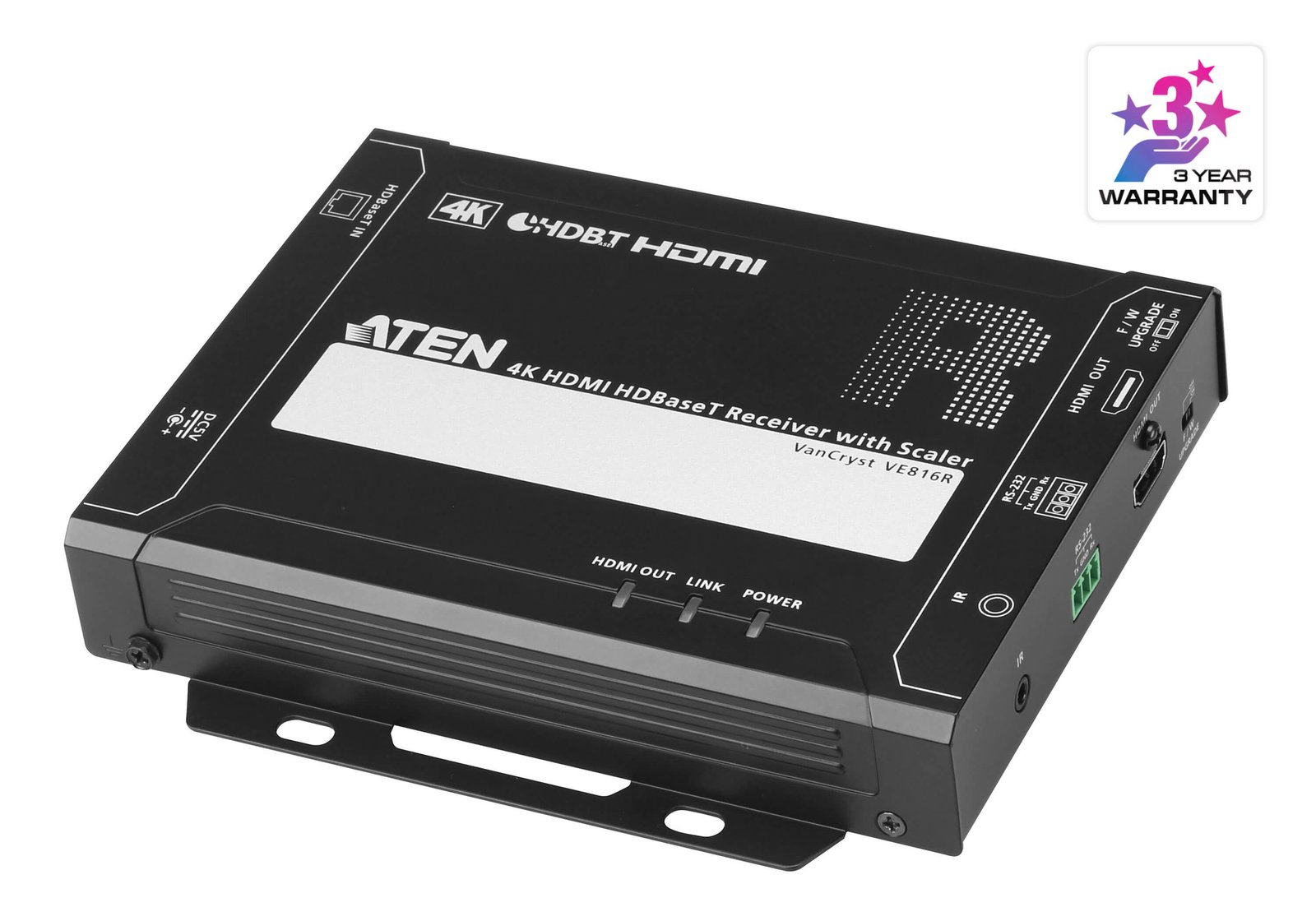 ATEN VE816R AV extender receiver Black