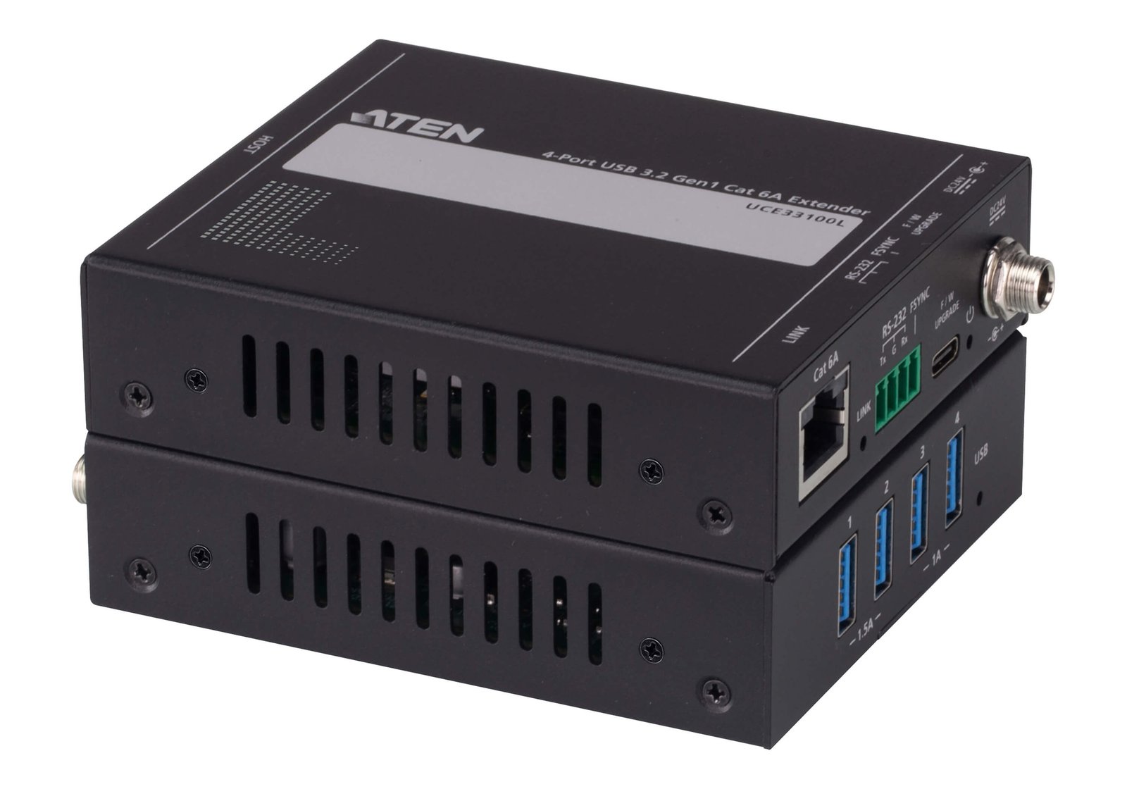 ATEN UCE33100 network extender transmitter & receiver Black