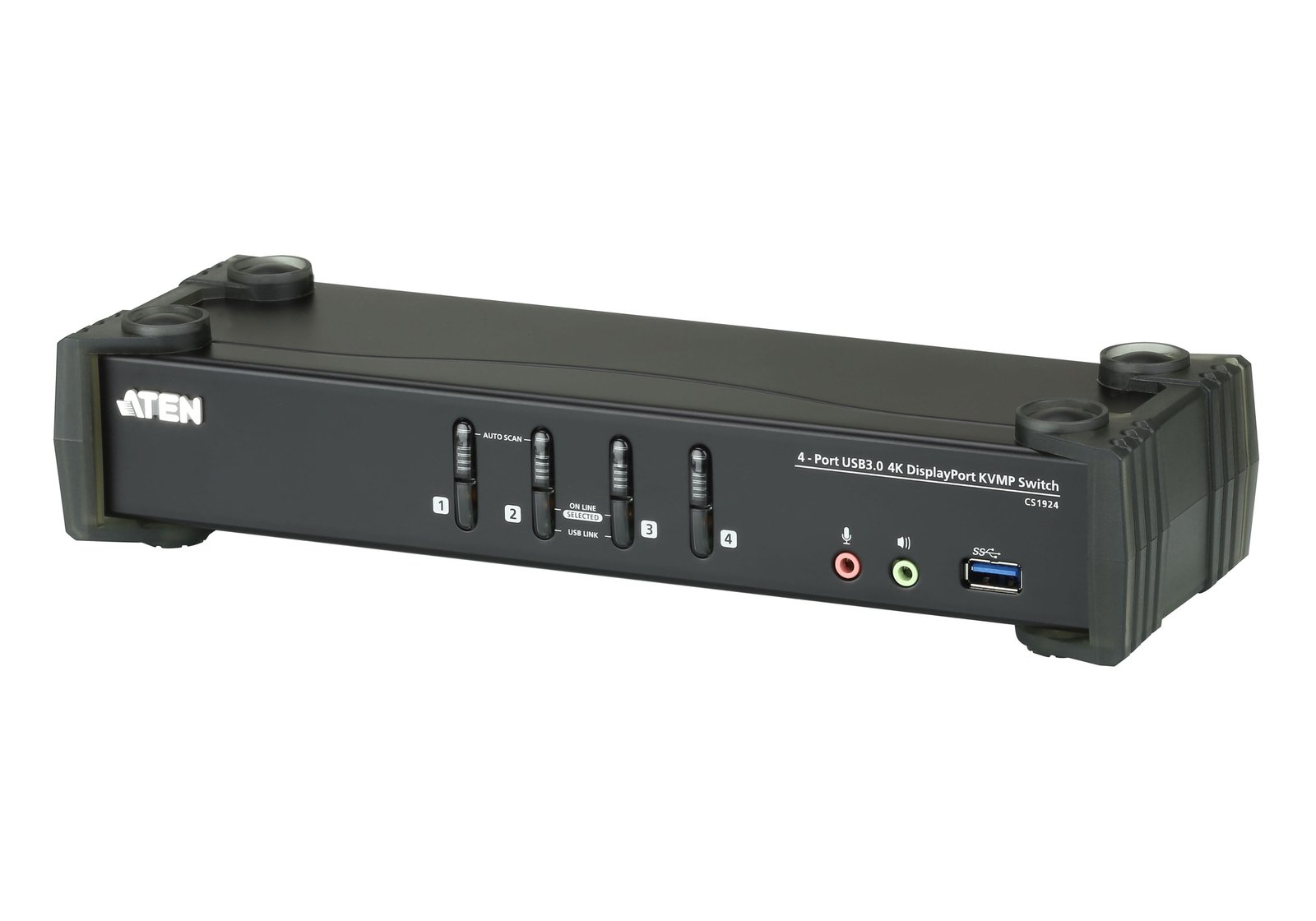ATEN 4-Port USB 3.1 Gen 1 4K DisplayPort 1.2 KVMP™ Switch with Audio (KVM cables included) CS1924