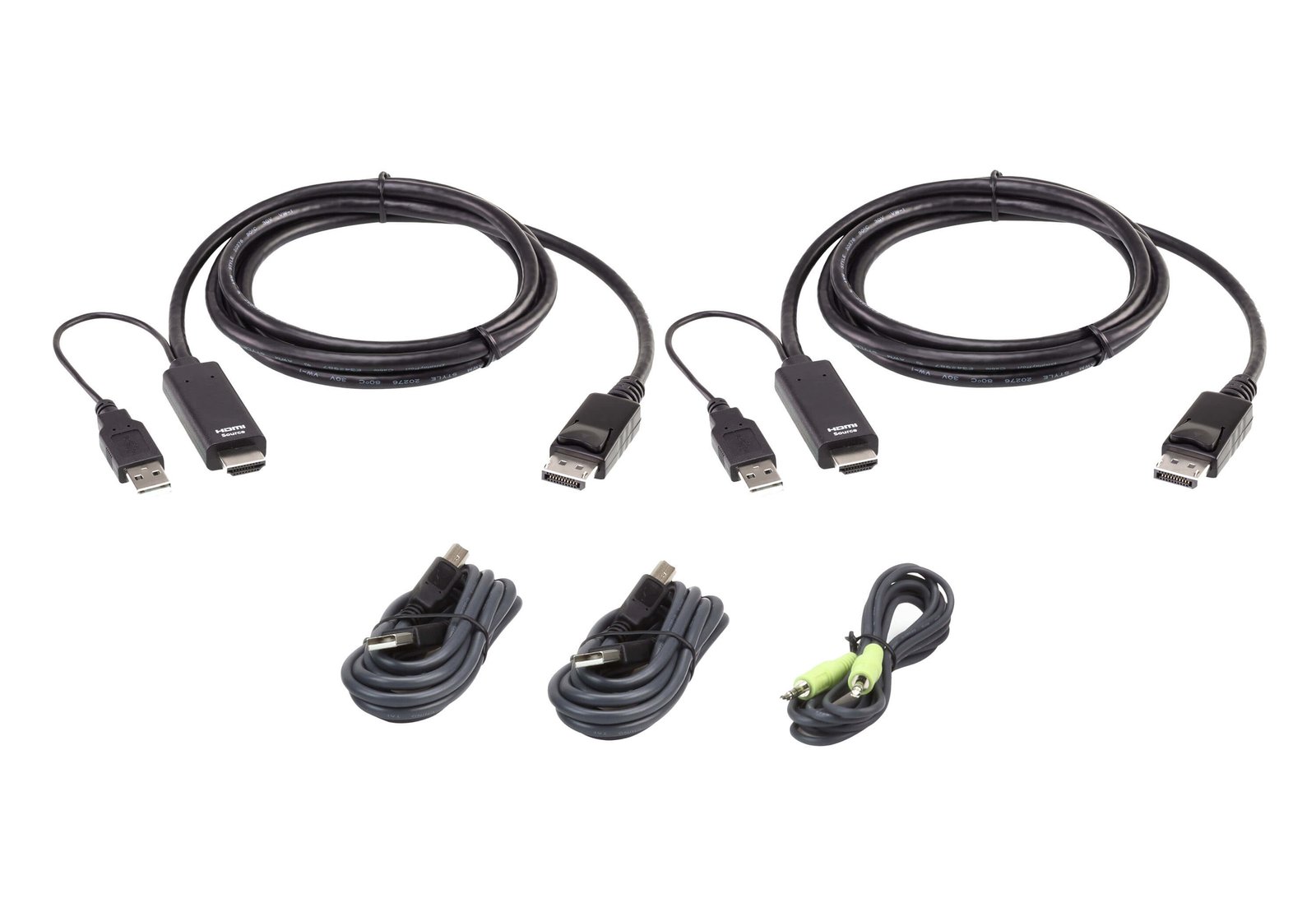 ATEN 1.8M USB Universal Dual Display Secure KVM Cable Kit 2L7D02UHDPX5