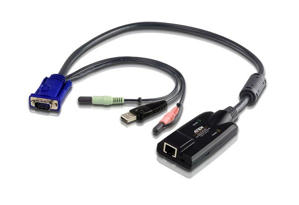 ATEN USB - VGA to Cat5e/6 KVM Adapter Cable (CPU Module), with Audio & Virtual Media Support KA7176