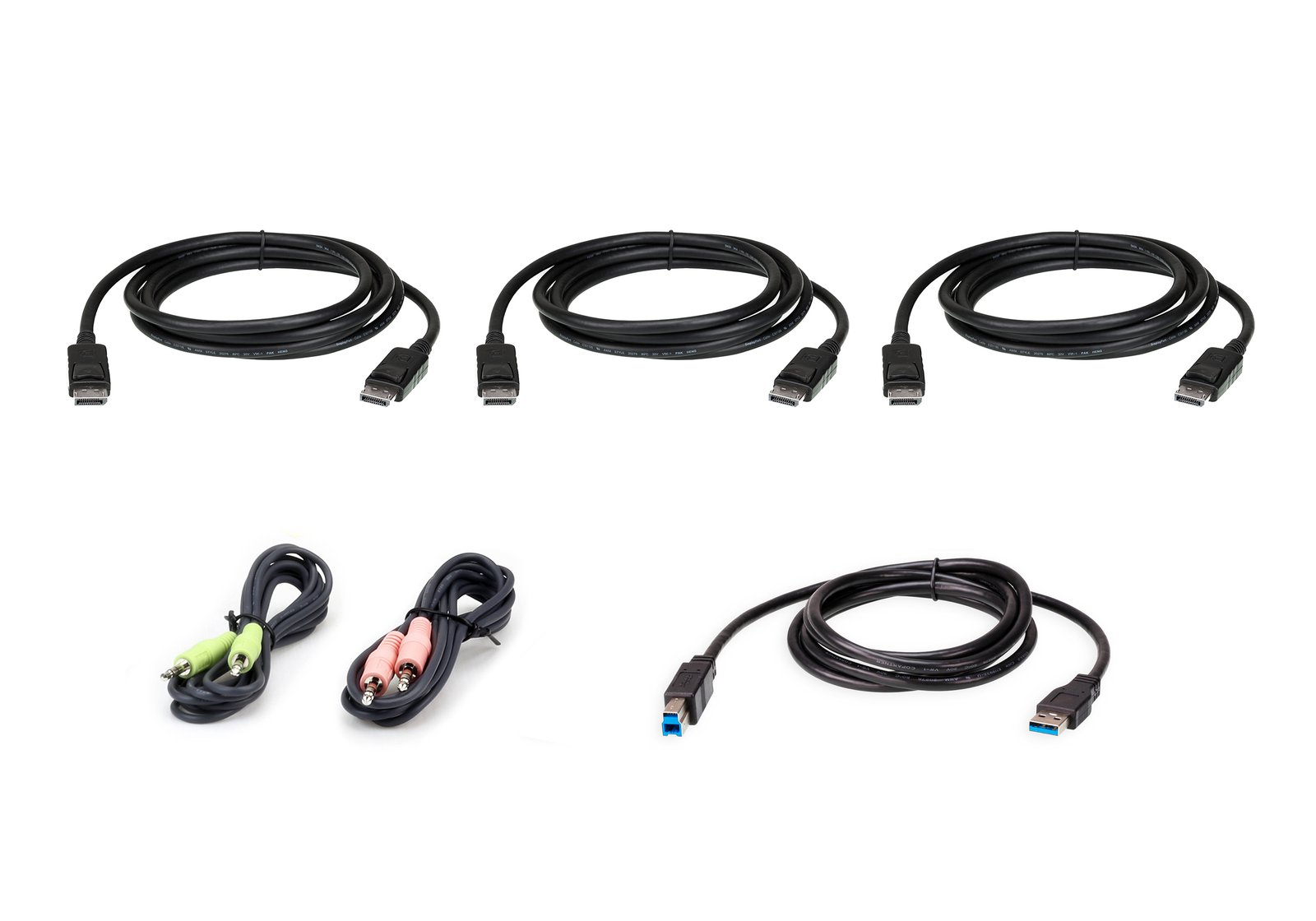 ATEN 1.8M USB DisplayPort Triple Display KVM Cable Kit 2L7D02UDPX6