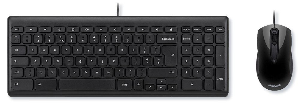 ASUS CHROME WD US KBMS keyboard Mouse included Universal USB QWERTY English Black CHROMEWDUSKBMS