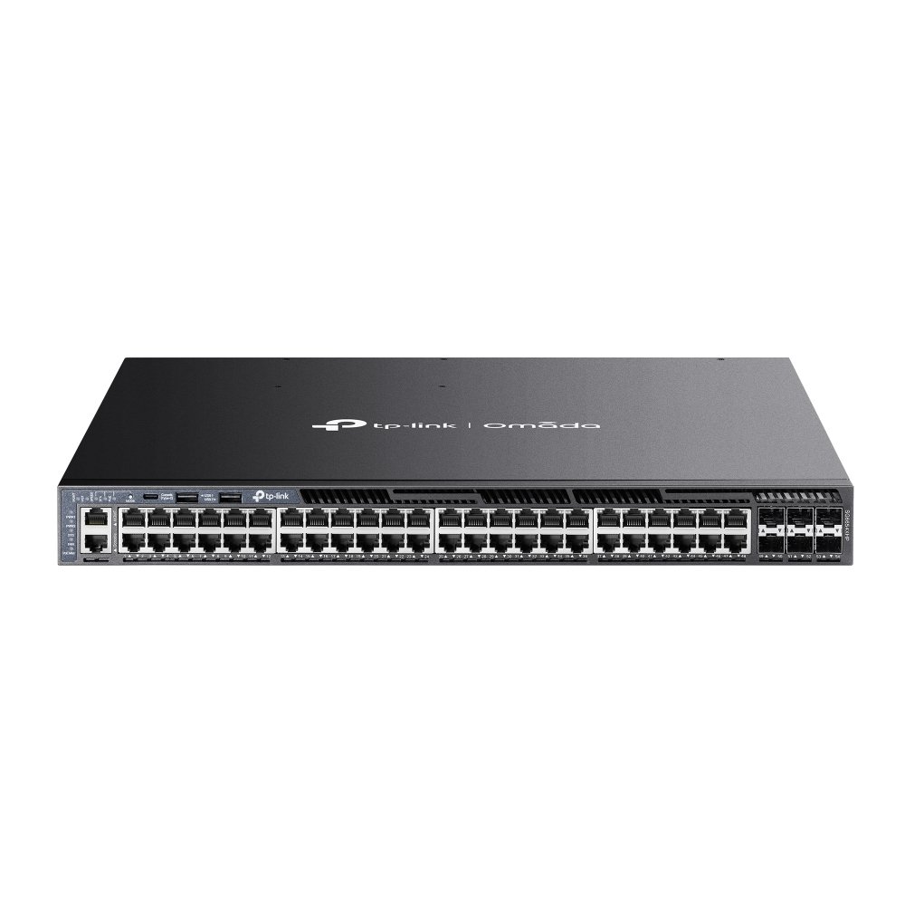 TP-Link Omada 48-Port Gigabit Stackable L3 Managed PoE+ Switch with 6 10G Slots SG6654XHP